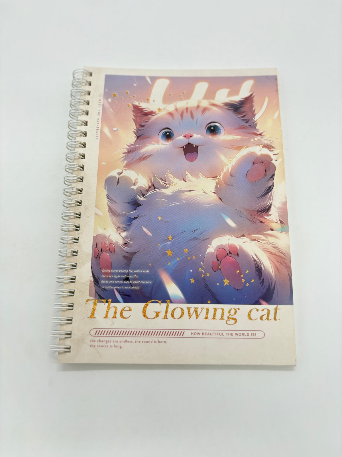 Glowing Cat A5 Spiral Notebook