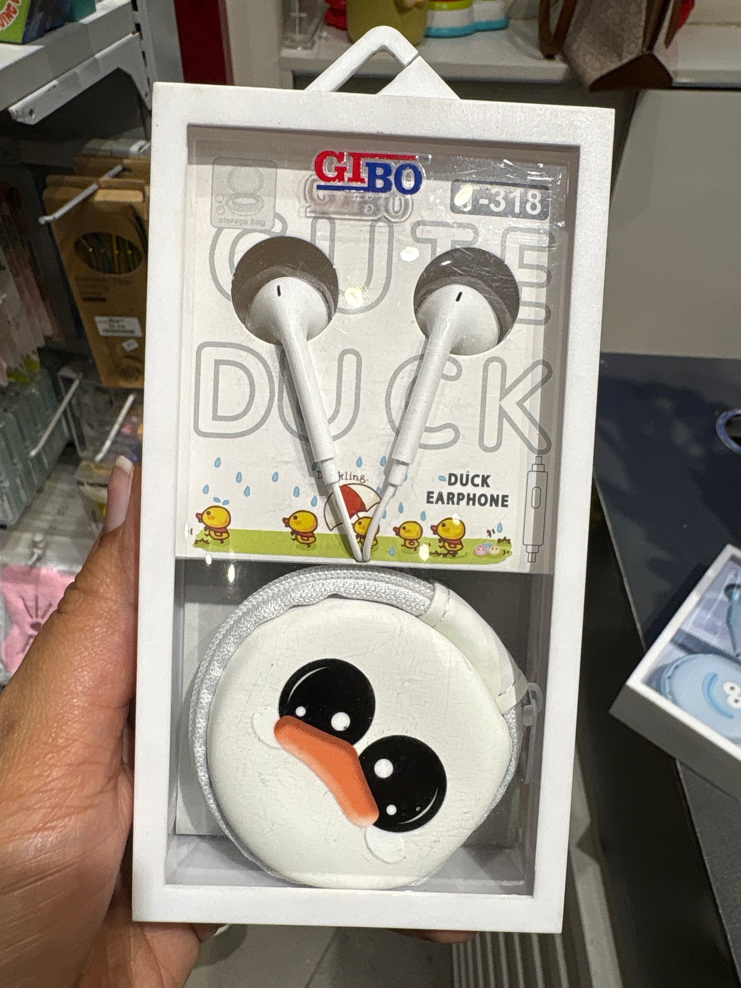 Cute Duck Earphones with Animal Storage Case - Funny Animals Series
