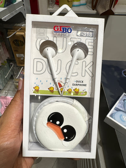 Cute Duck Earphones with Animal Storage Case - Funny Animals Series