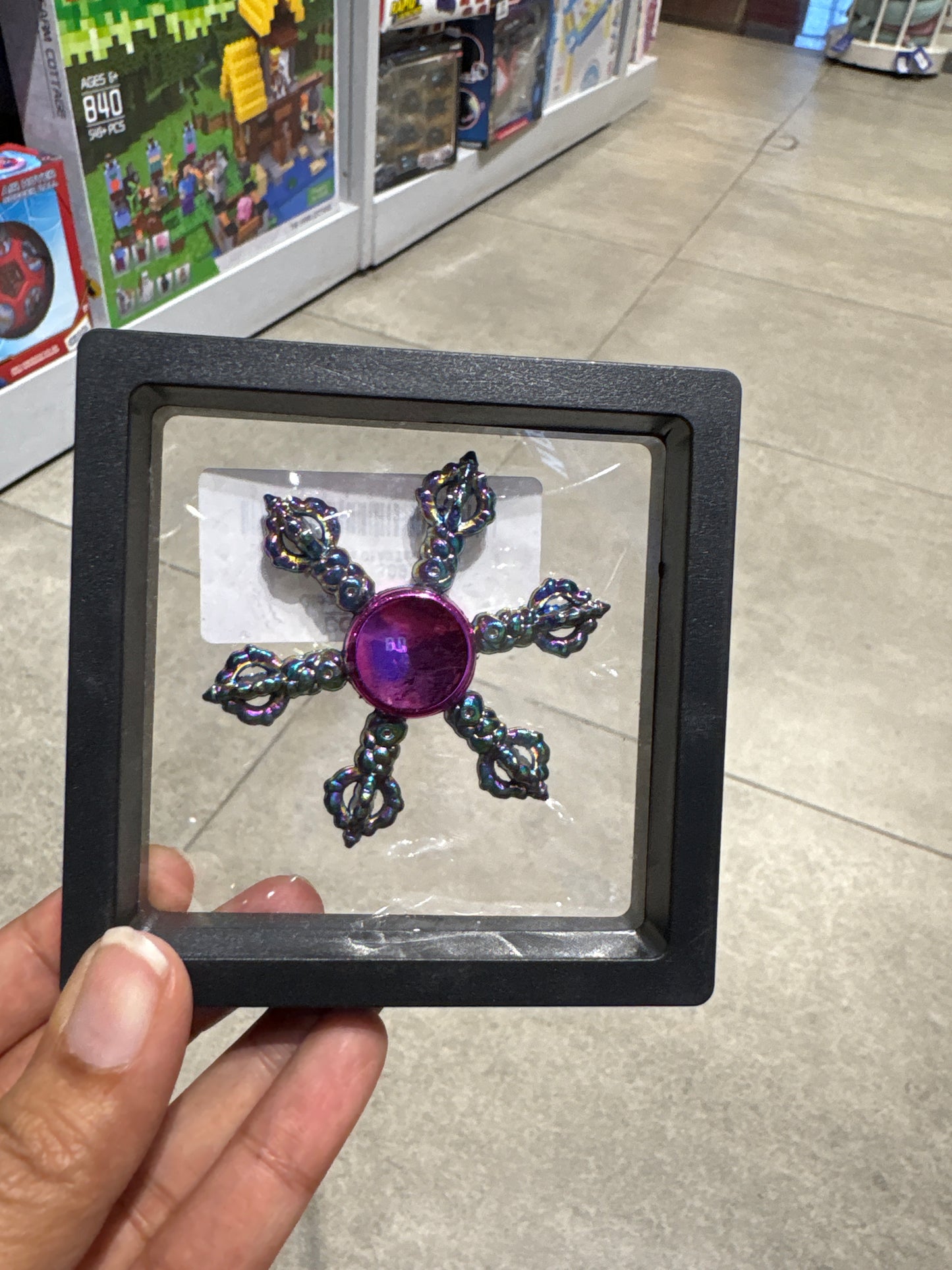 Metal Fancy Fidget Spinner Premium Rainbow Chrome Spinner in Display Box
