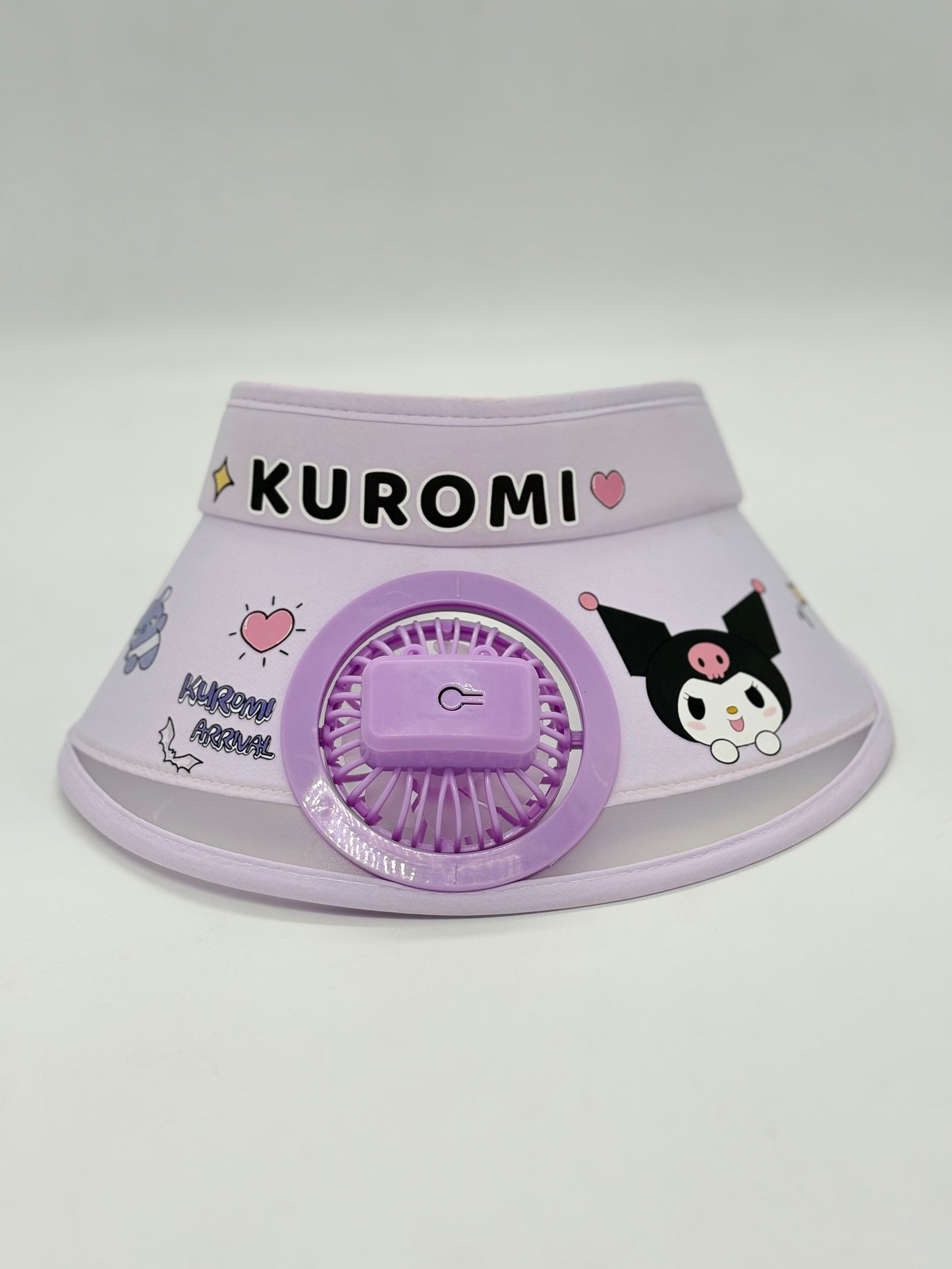 Kuromi Cooling Fan Sun Visor Cap With USB Rechargeable
