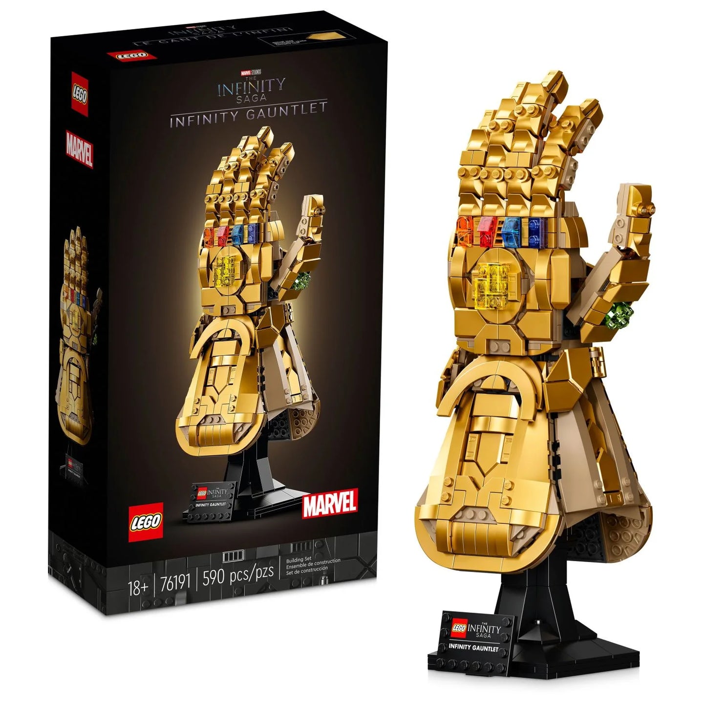 LEGO Marvel Infinity Gauntlet 76191 Collectible Building Kit; Thanos Right Hand Gauntlet Model with Infinity Stones