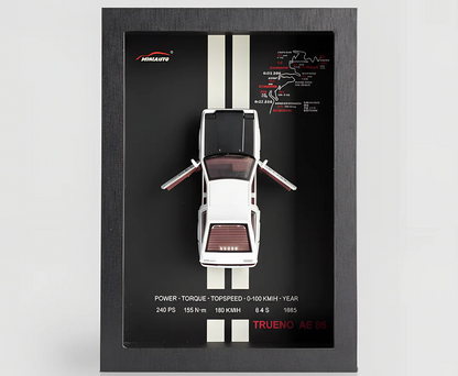 TOYVELLY  3D Diecast Model Car Frame Diecast Metal Car Interactive Wall Decor with Openable Doors, Pull Back Display Car 1 PC