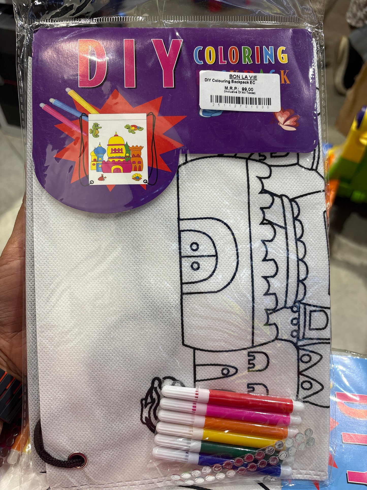 DIY Colouring Backpack EC