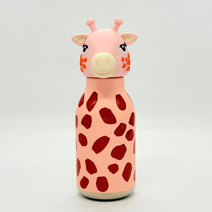 Cute Animal Insulated Bottle 450ml with Straw & Leak-Proof Lid