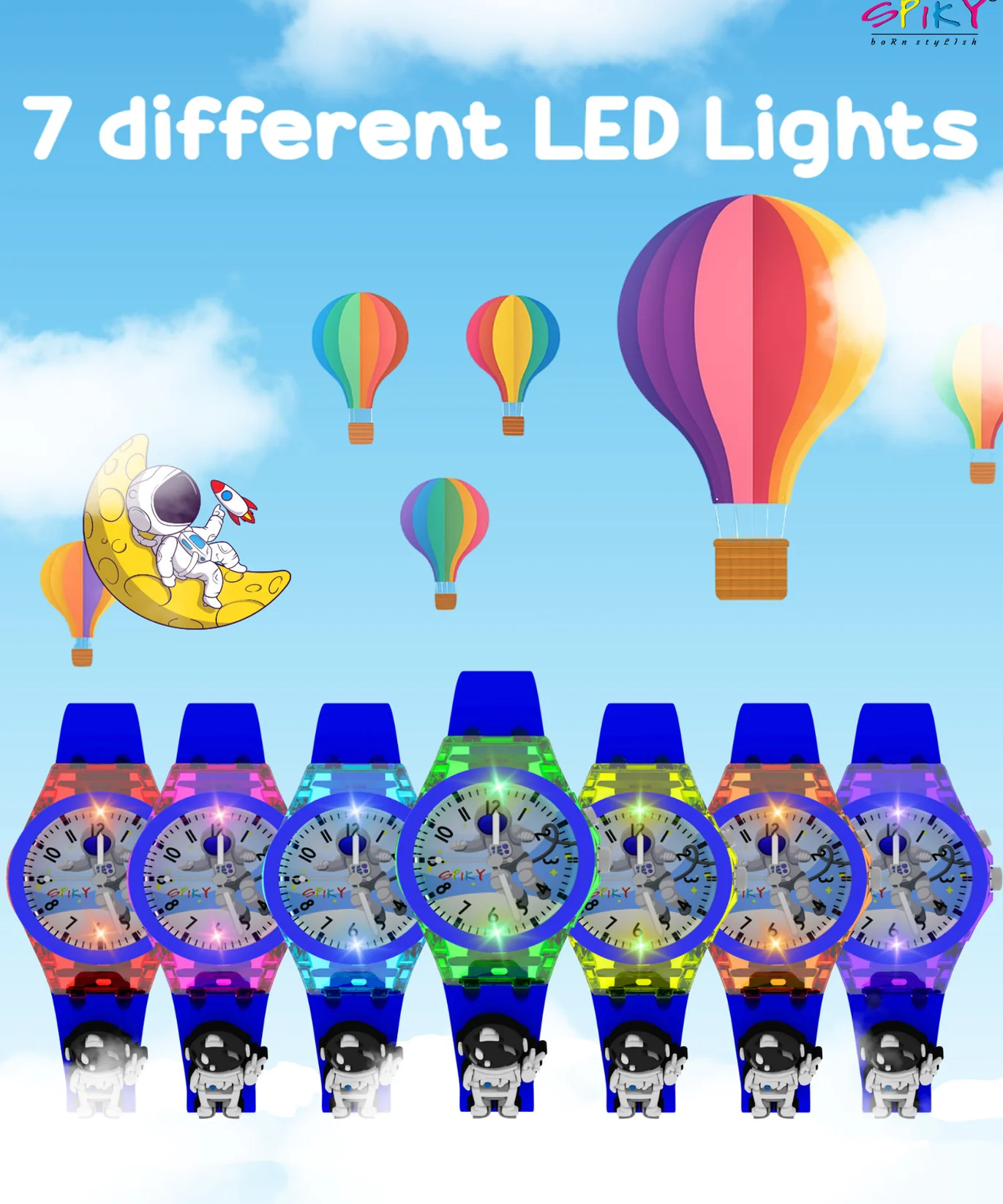 Spiky 3D Cartoon Analog Light Watch For Kids