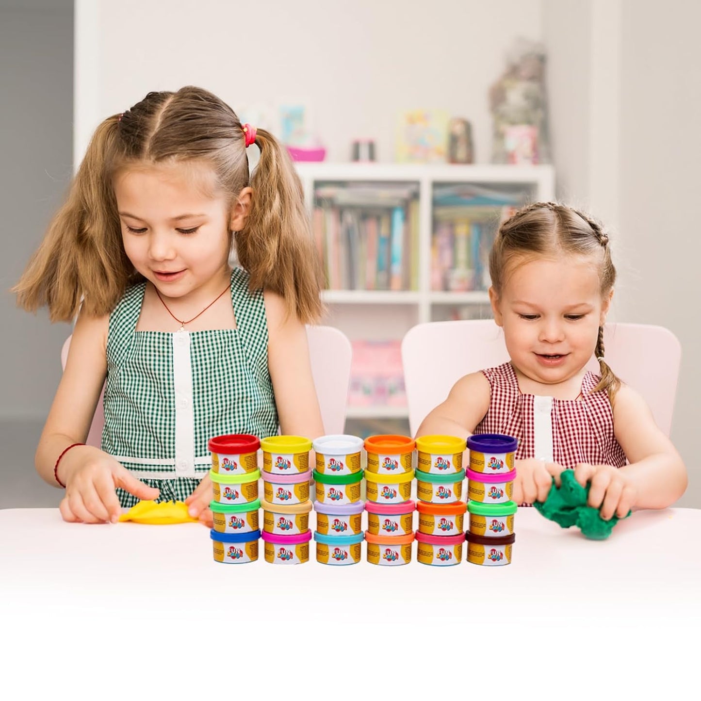 Fundough Funskool XL Pack, Play Dough, Art and Craft Set for Kid, 24 Colorful Tubs