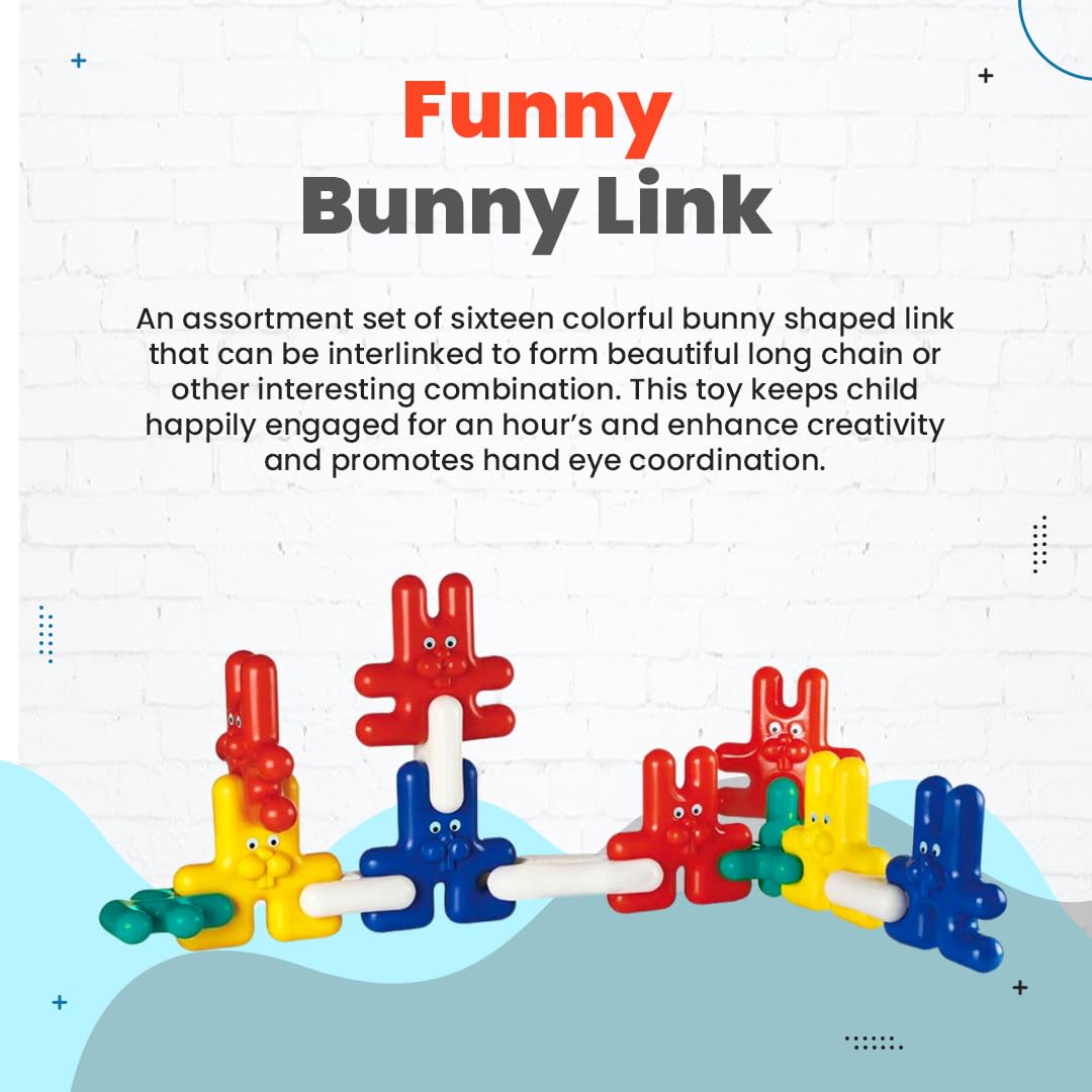 OK Play Funny Bunny Link Interlocking Building Blocks Toy