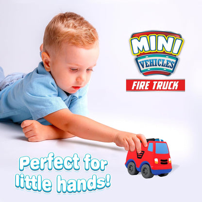 Giggles Funskool - Mini Vehicles City Fire Truck, Multicolour Push And Go Vehicle, Develops Hand-Eye Coordination, 12 Months & Above, Infant And Preschool Toys