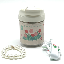 Floral Sleeve Fancy Water Bottle with Pearls - 330 ml
