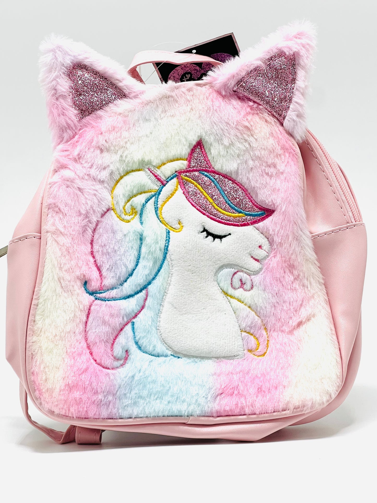 Unicorn Fur Mini Backpack for Girls – Stylish Korean Style Travel and Picnic Bag