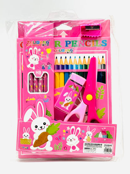 Zhilibang Kids 5-in-1 Art & Stationery Set - 18 Colour Pencils