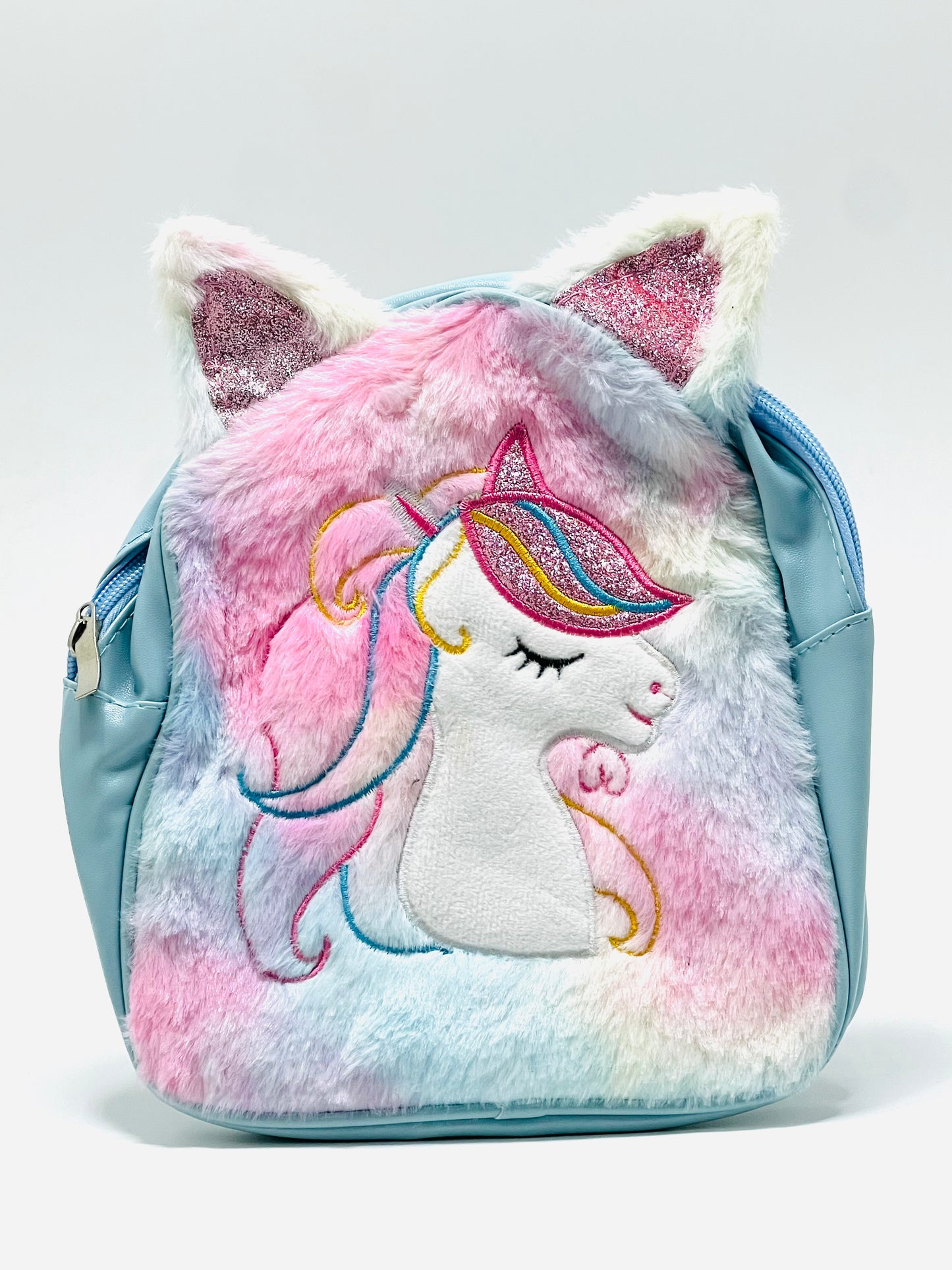 Unicorn Fur Mini Backpack for Girls – Stylish Korean Style Travel and Picnic Bag