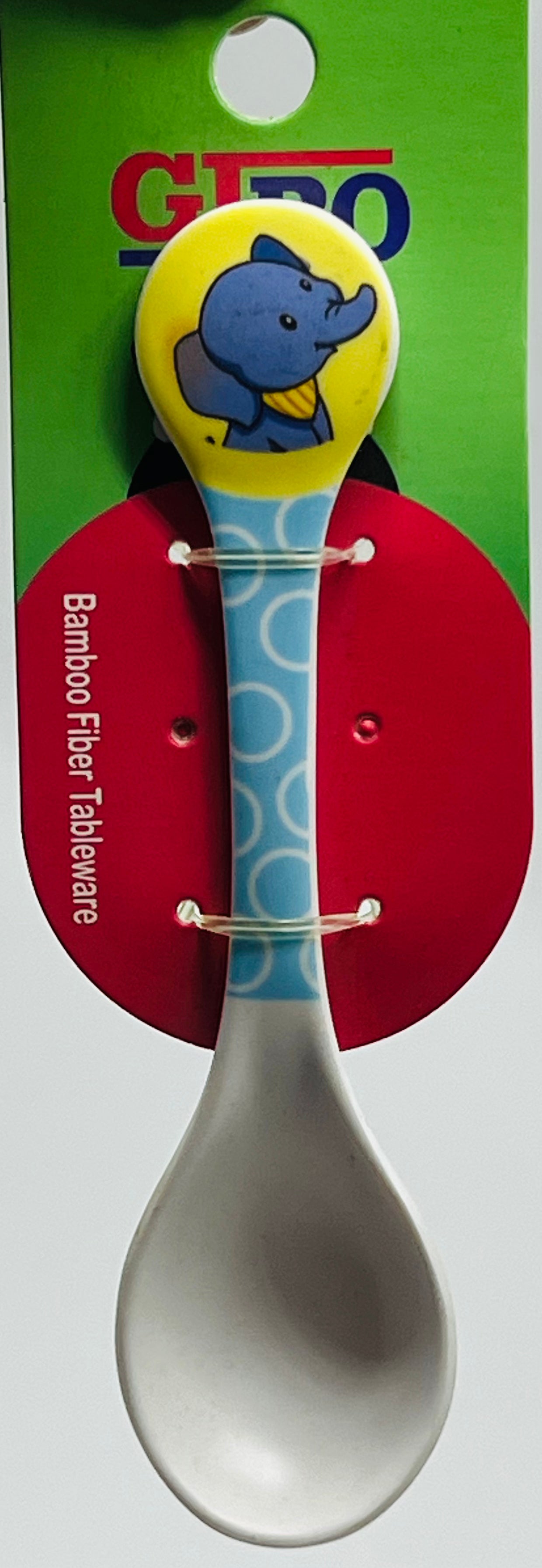 GIBO Bamboo Fiber Kids Spoon with Elephant Design