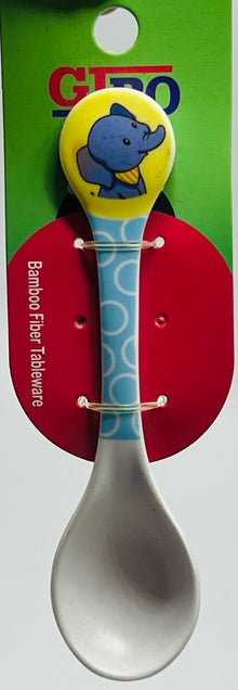 GIBO Bamboo Fiber Kids Spoon with Elephant Design