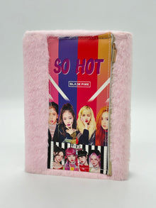 Blackpink So Hot Soft Fur Diary - Plush Cover Notebook for Girls