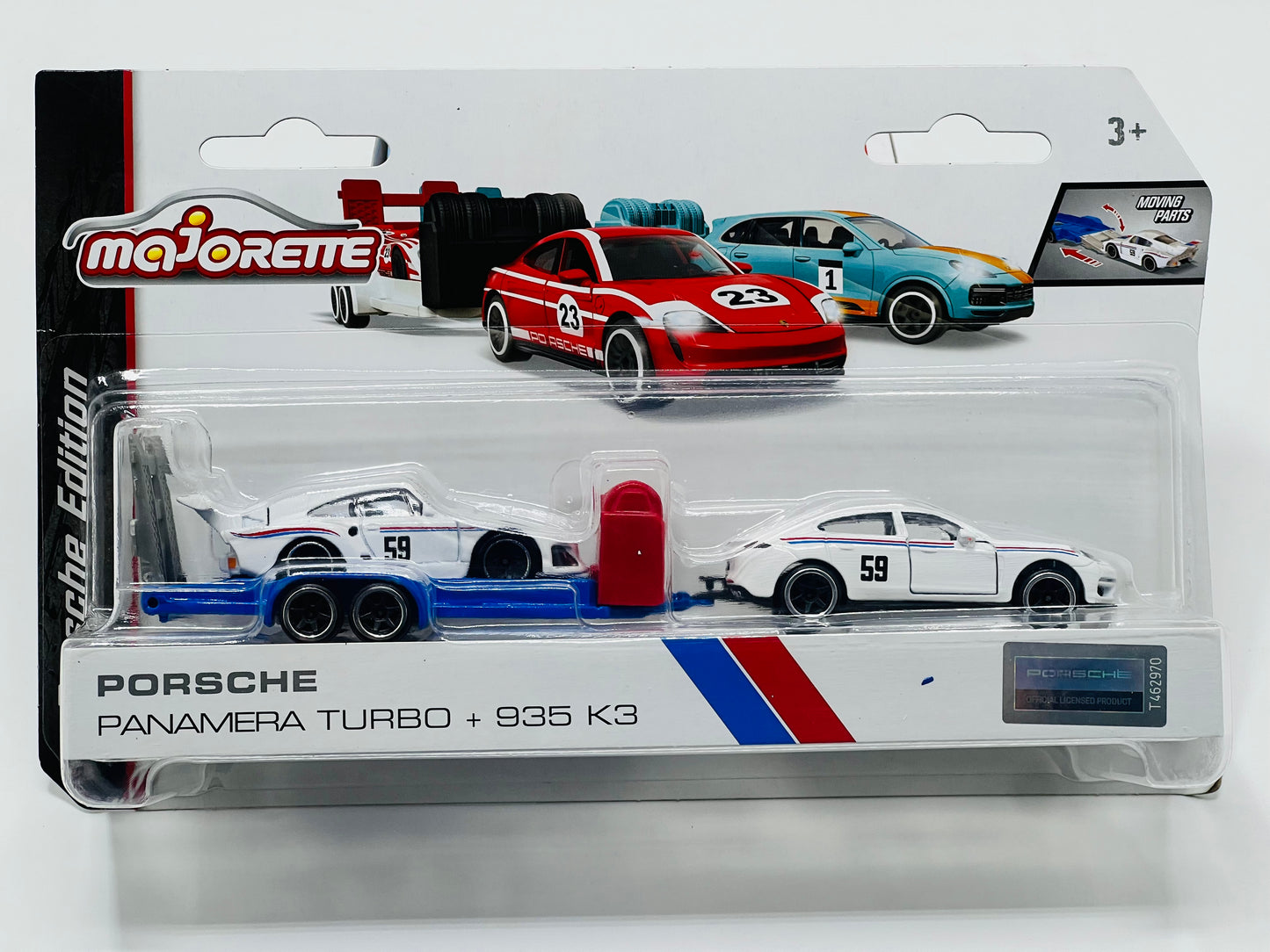 Majorette Porsche Race Trailer Assorted – Die-Cast Porsche Transport Truck & Car Set (Age 5+)
