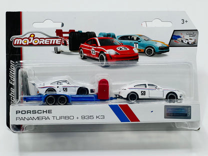 Majorette Porsche Race Trailer Assorted – Die-Cast Porsche Transport Truck & Car Set (Age 5+)