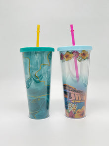 Fancy Printed Sipper Tumbler with Straw 650 ml