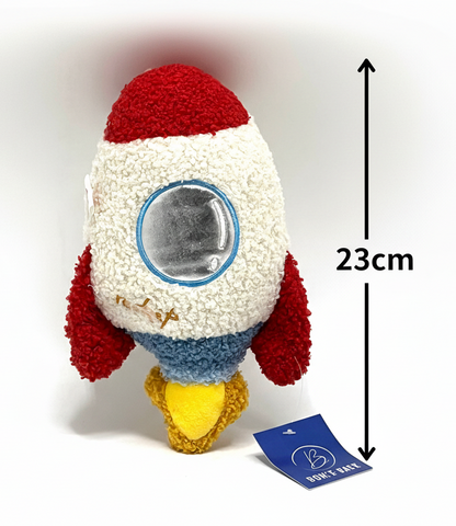 Cabilock Space Rocket Plush Stuffed Toy - Soft Sherpa Plushie for Kids 23cm