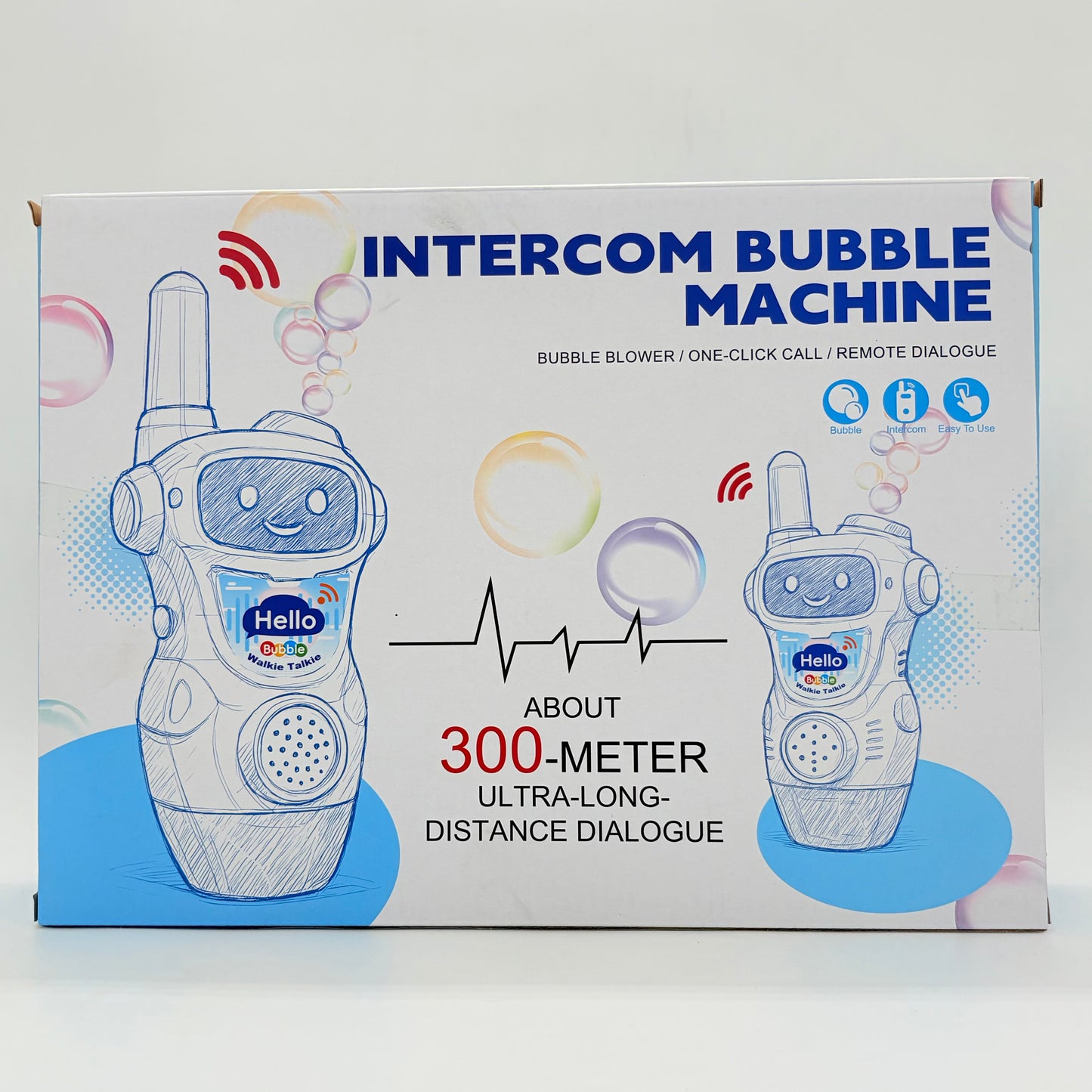 2-In -1 Intercom Bubble Machine Wakie Talkie Toy Set