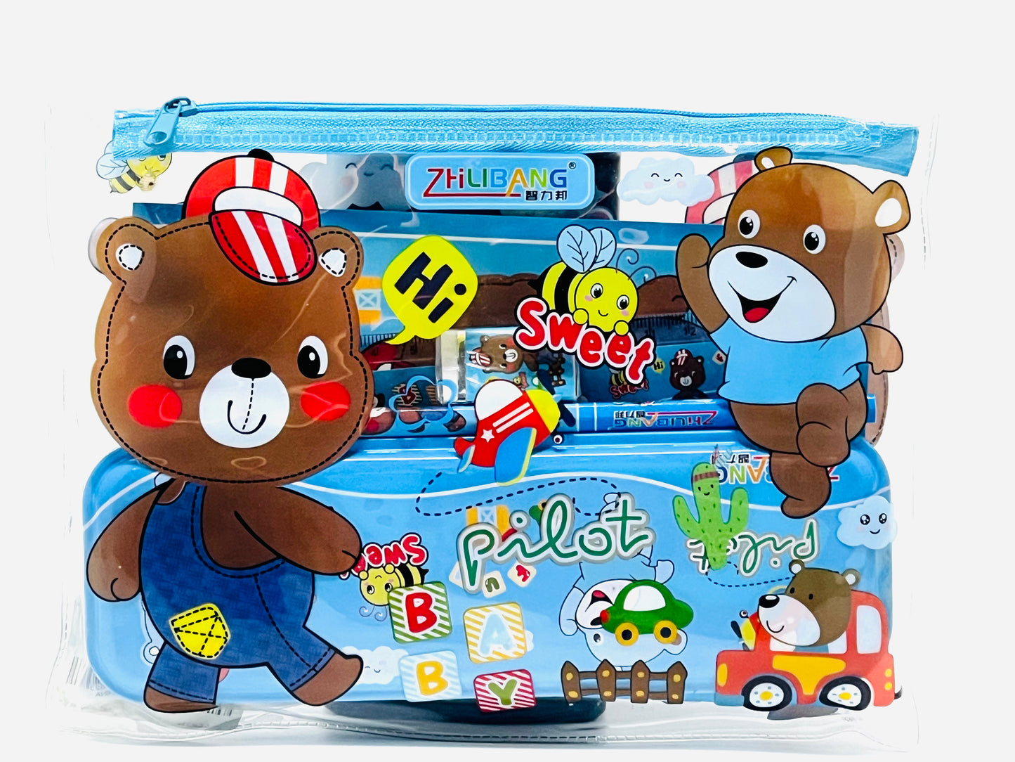 Bear Dino Rabbit Lion Stationery Set - Combo