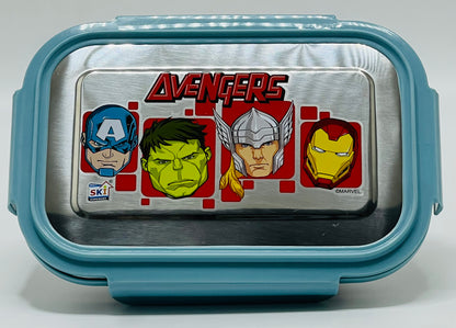Mint Big Rectangle Steel Lunch Box – Large Capacity Tiffin (Mixed Characters)