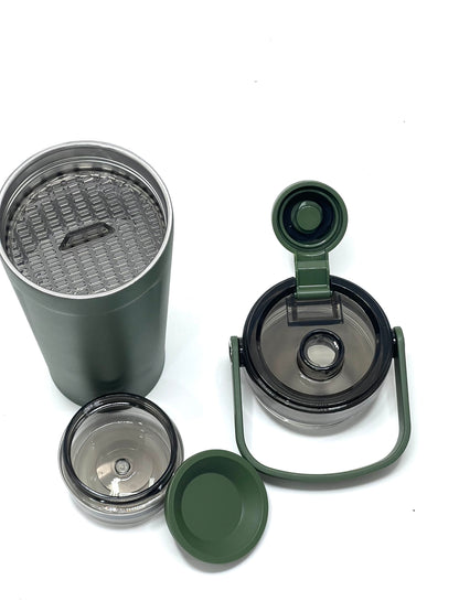 Vaccum Flask Gym Shaker with Storage Stainless Steel- 650ml