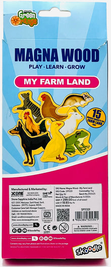 Skoodle Green Orange Magna Wood My Farm Land Wooden Magnetic Set