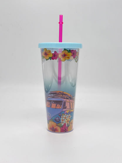 Fancy Printed Sipper Tumbler with Straw 650 ml