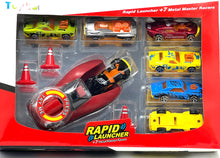Toyboi 7 Car Rapid Launcher with Metal Die Cast Cars