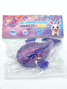 Fish Squishy with Glitter Toy