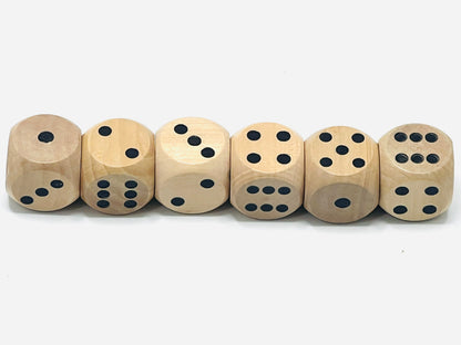 Wooden Dice 30mm Large