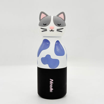 Cute Animal Insulated Bottle 450ml with Straw & Leak-Proof Lid