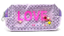 LOVE Mermaid Scale Cosmetic Pouch Lavender