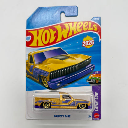 Hot Wheels 1:64 Die-Cast Set of 4 - Maserati Shamal, Alfa Romeo Giulia Ti Super, Bounce N Bass, Instant Boost