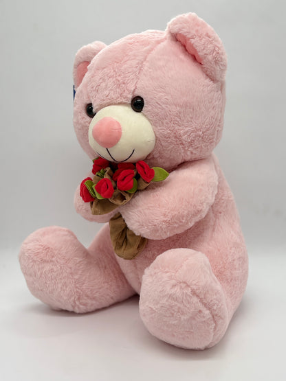Teddy with Flower Bouquet Soft Toy 45 cm
