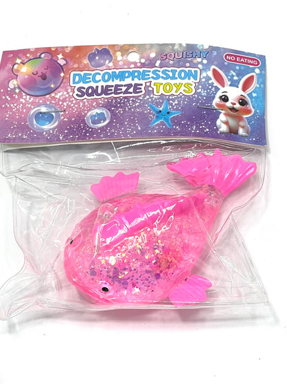 Fish Squishy with Glitter Toy