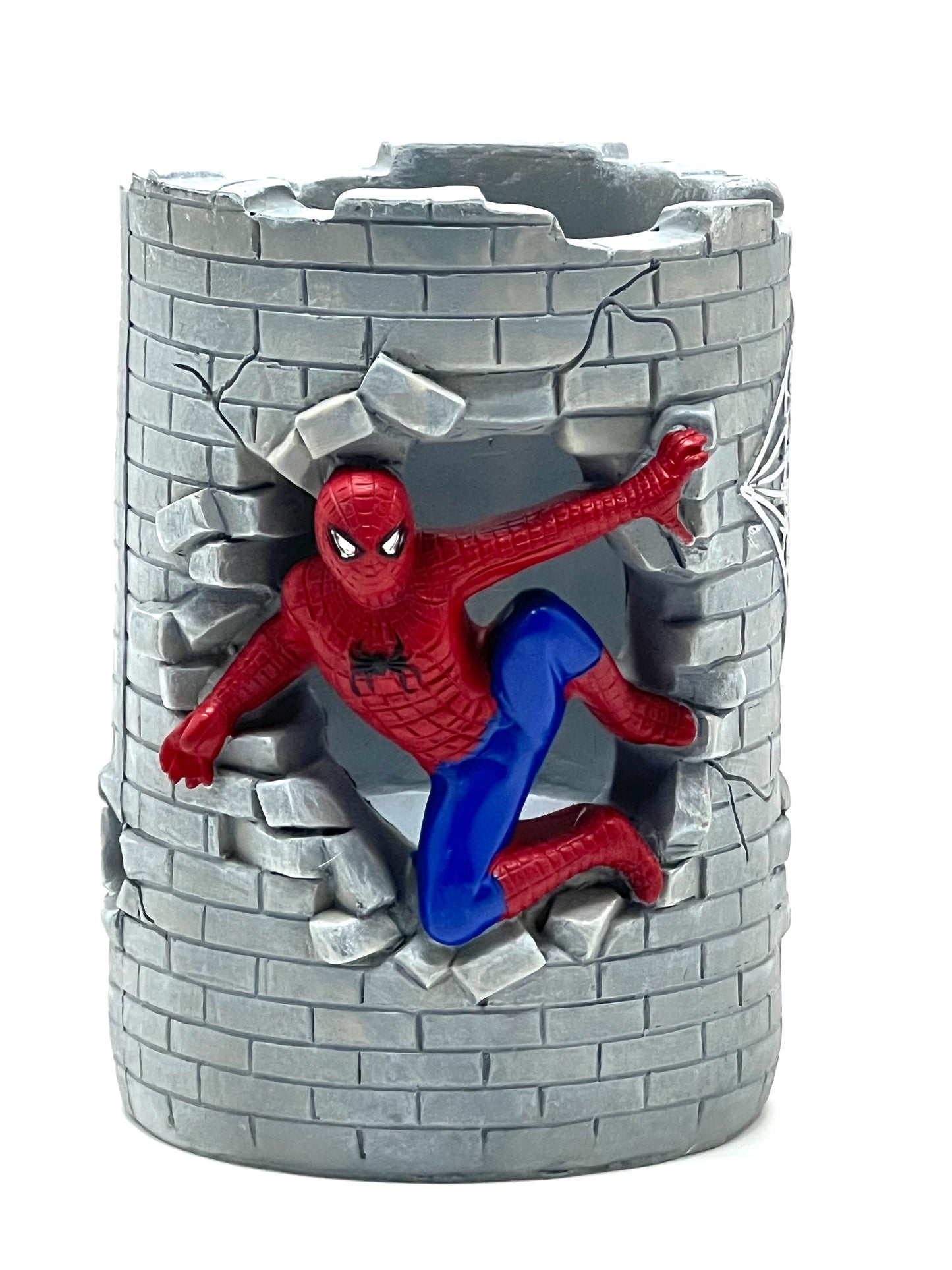 Spider-Man 3D Brick Wall Break Resin Pen Stand – Marvel Desk Organiser