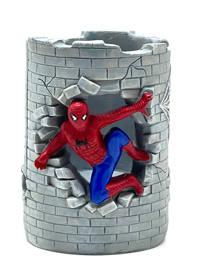 Spider-Man 3D Brick Wall Break Resin Pen Stand – Marvel Desk Organiser