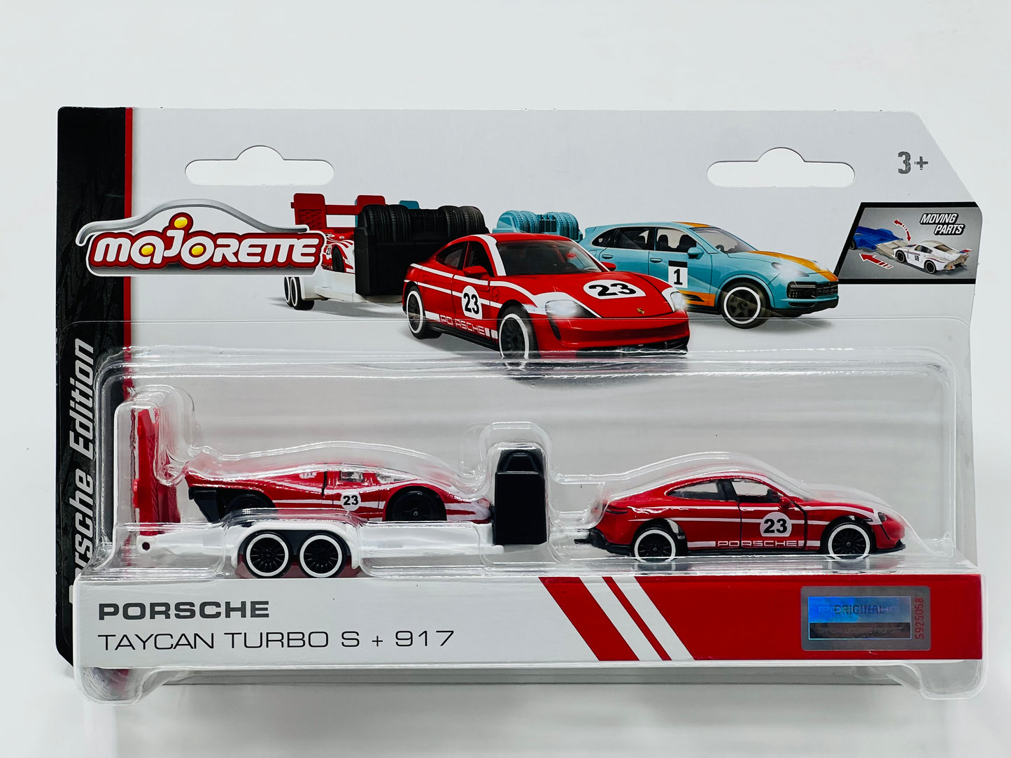 Majorette Porsche Race Trailer Assorted – Die-Cast Porsche Transport Truck & Car Set (Age 5+)