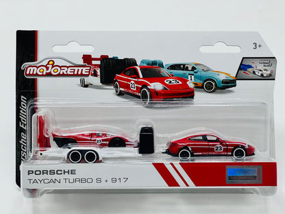 Majorette Porsche Race Trailer Assorted – Die-Cast Porsche Transport Truck & Car Set (Age 5+)