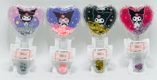 Kuromi Heart-Shaped Glitter Hairbrush with Cushion Bristles