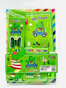Zhilibang Kids Art Stationery Combo - Drawing Book + 8 Crayons + HB Pencils Set