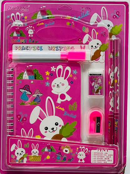 7-in-1 Kids Stationery Combo Set – Practice Writing Kit with Notebook
