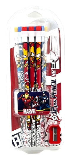 Marvel Avenger  24 pcs Pencil with top Eraser, Sharpener and Pencil Grip for Kids Random Print will come