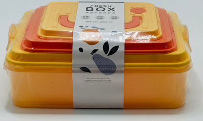 Fresh Box – Set of 3 Microwave Safe Plastic Storage Containers with Carry Handle