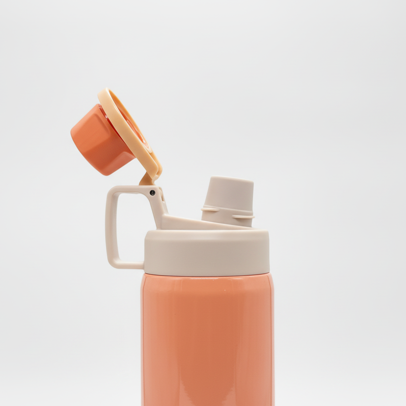 TYESO Vacuum Insulated Sports Steel Bottle with Handle 900ml