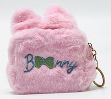 Embroidered Fur Kids Dark Pink Pouch Purse, Zipper
