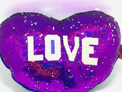 Heart Pillow, Heart Shaped Throw Pillows, Faux Fur Fluffy Heart Throw Decorative Pillows, Cute Plush Pillow for Living Room, Kid's Room, Girl's Bedroom, Home Decoration (Multi02) (35 Cm)